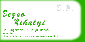 dezso mihalyi business card