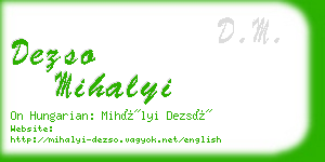 dezso mihalyi business card